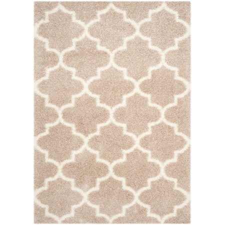 Safavieh 5 ft. 3 in. x 7 ft. 6 in. Montreal Shag Power Loomed Medium Rectangular Area Rug; Beige & Ivory SGM832C-5